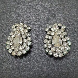 Weiss clip on rhinestone earrings